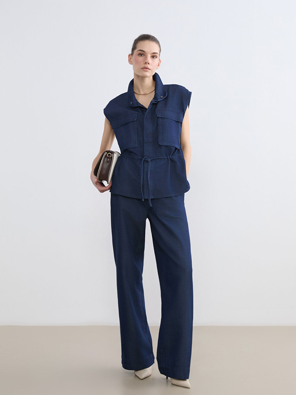 Woman INDIGO Denim Waistcoat-1