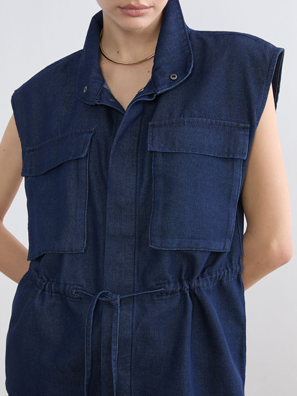 Woman INDIGO Denim Waistcoat-2