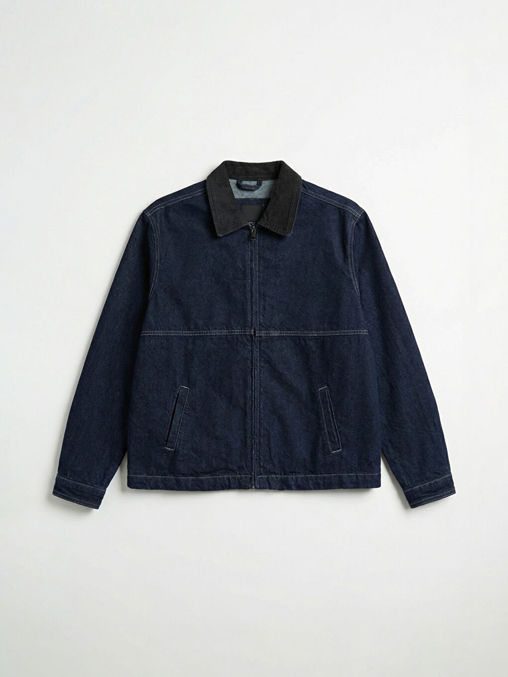 İndigo Rahat Kalıp Erkek Jean Ceket-4