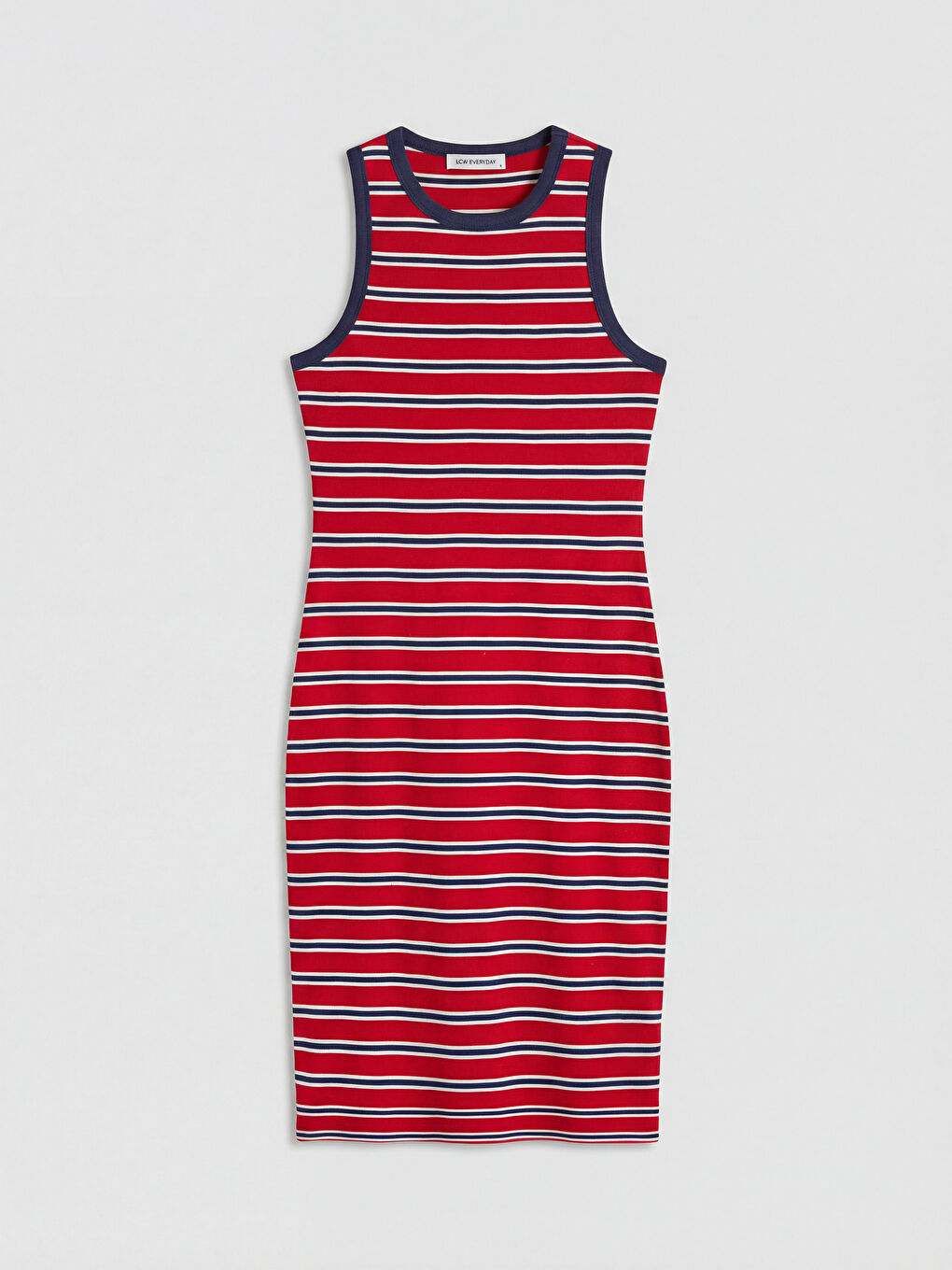 Robe Rayée à Col Rond-4