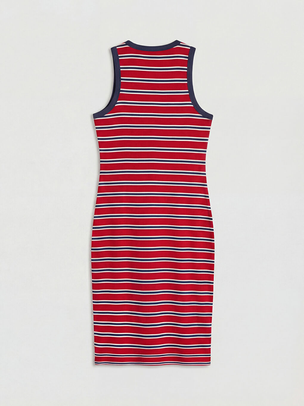 Robe Rayée à Col Rond-5