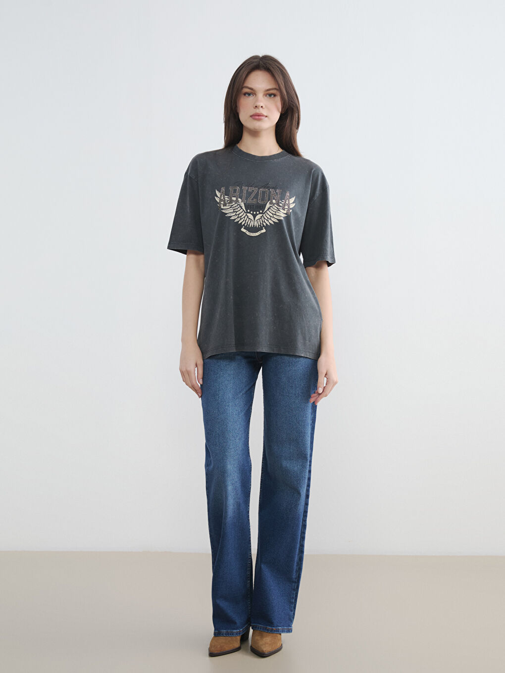 Woman ANTHRACITE T-Shirt-1