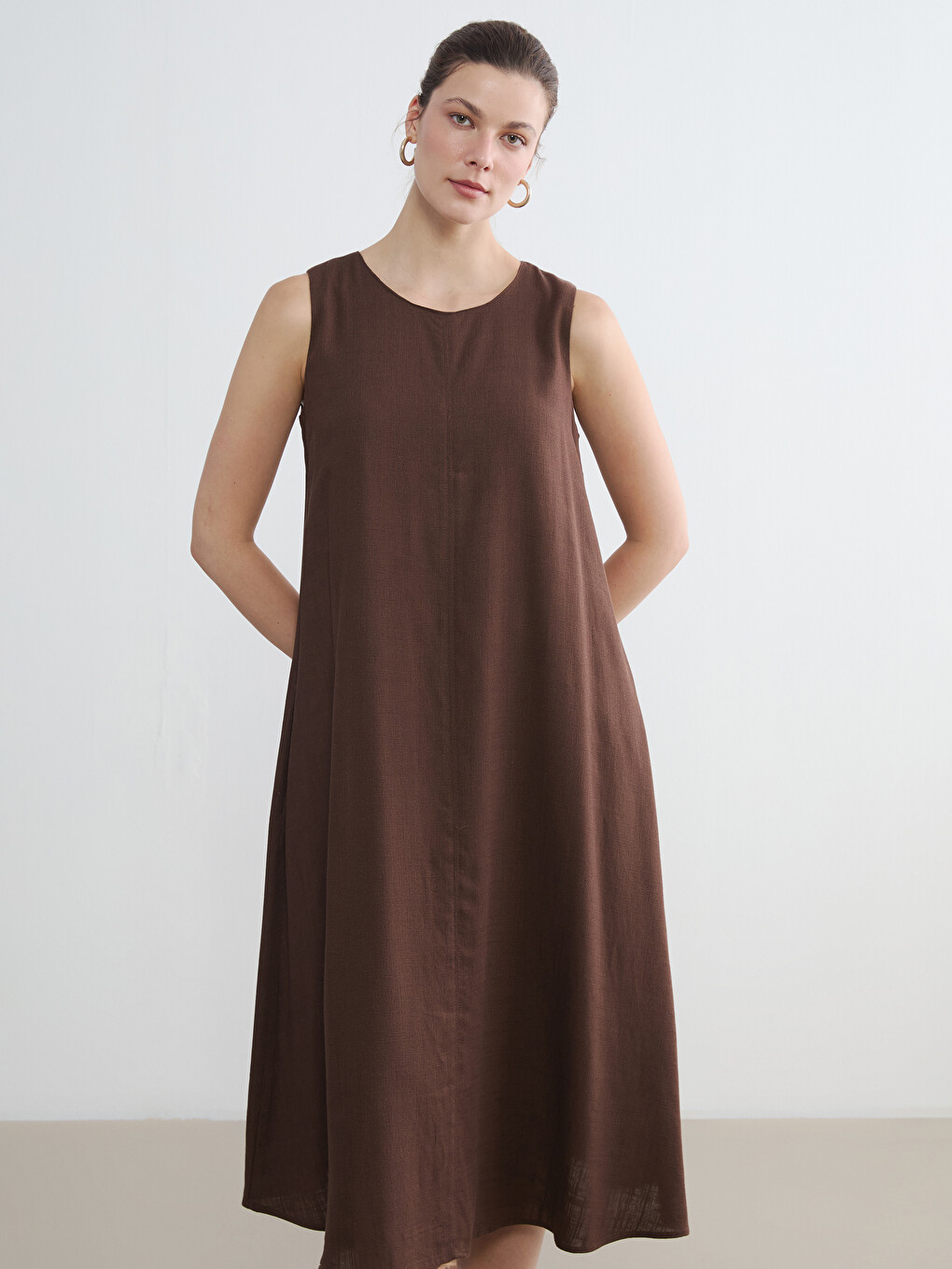 Linen Blend A Form Dress-1