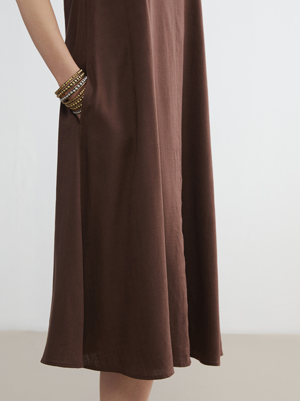 Linen Blend A Form Dress-2