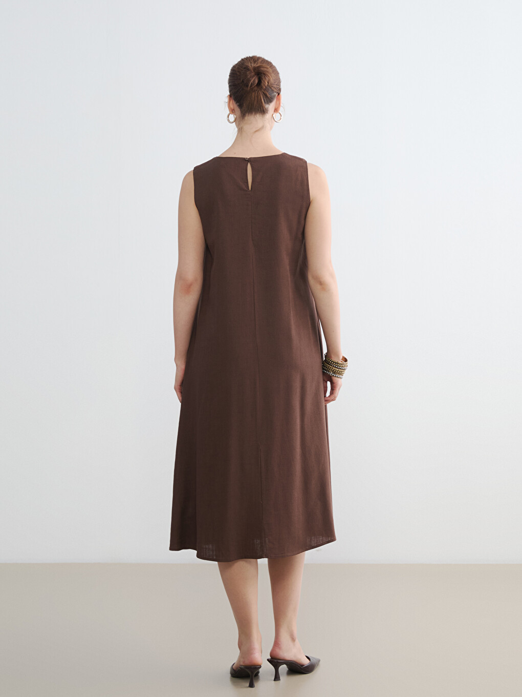 Linen Blend A Form Dress-3