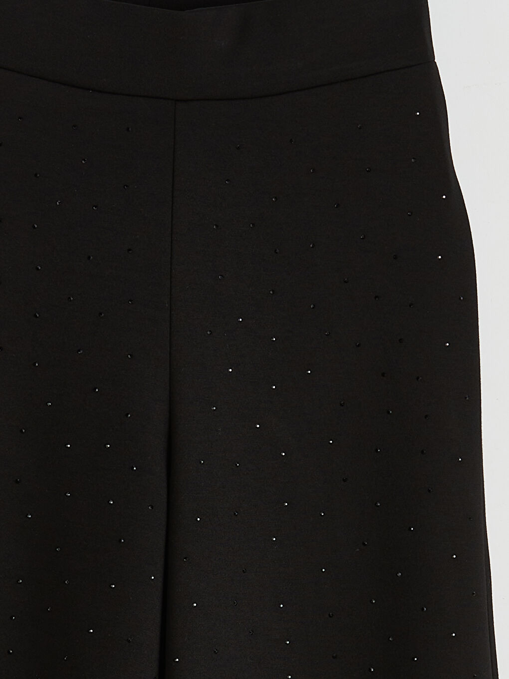 Siyah Beli Lastikli Geniş Paça Kadın Eşofman Altı-1