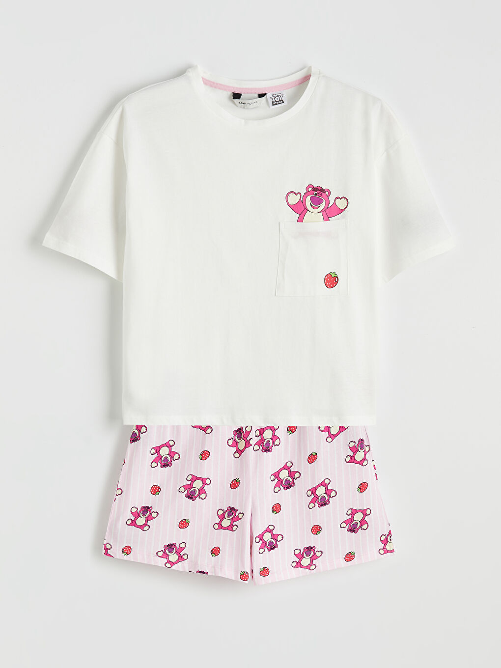 Pembe Toy Story Baskılı Kadın Şortlu Pijama Takımı-4