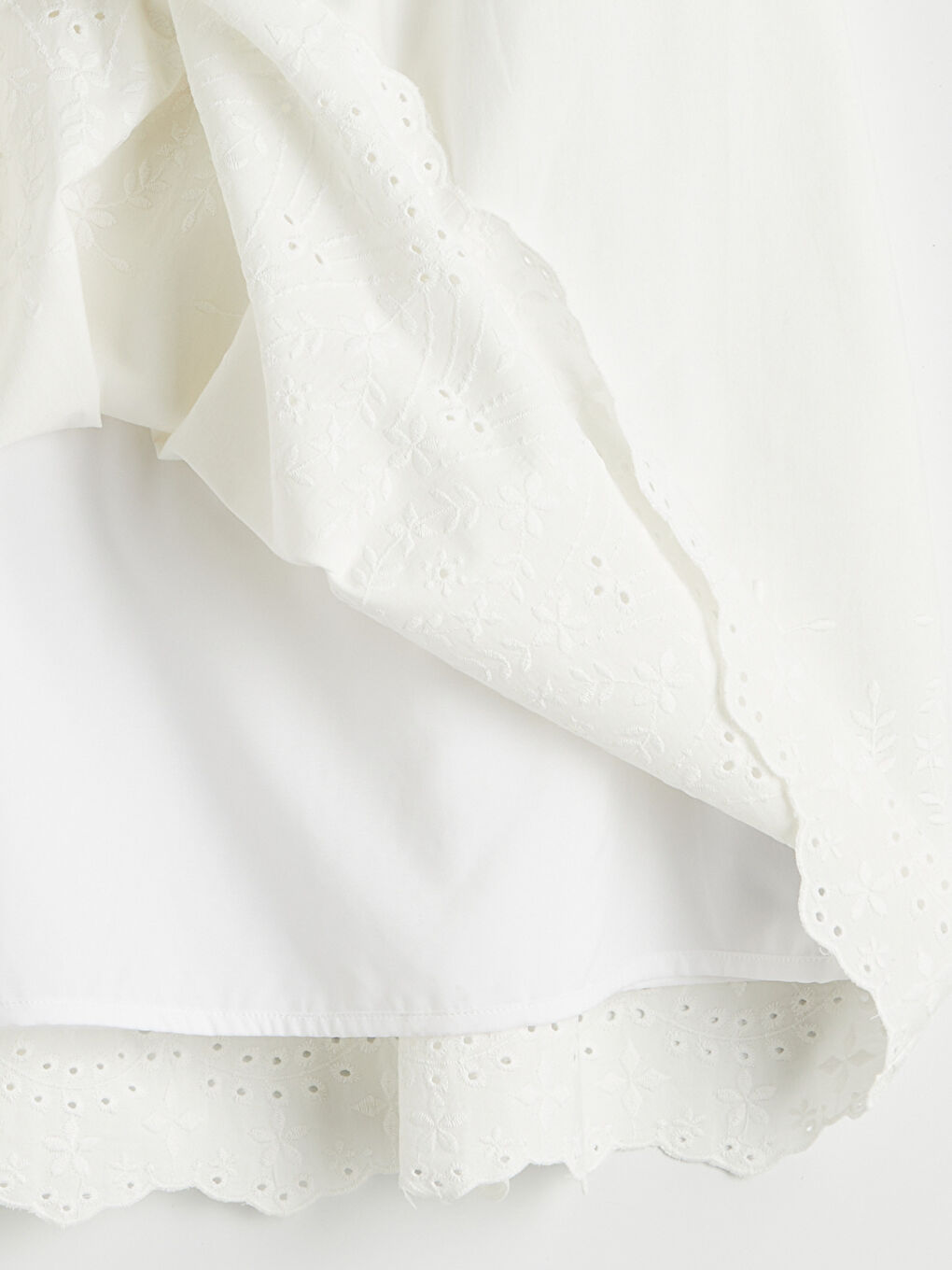 Ekru Kız Çocuk Nakışlı Etek-3