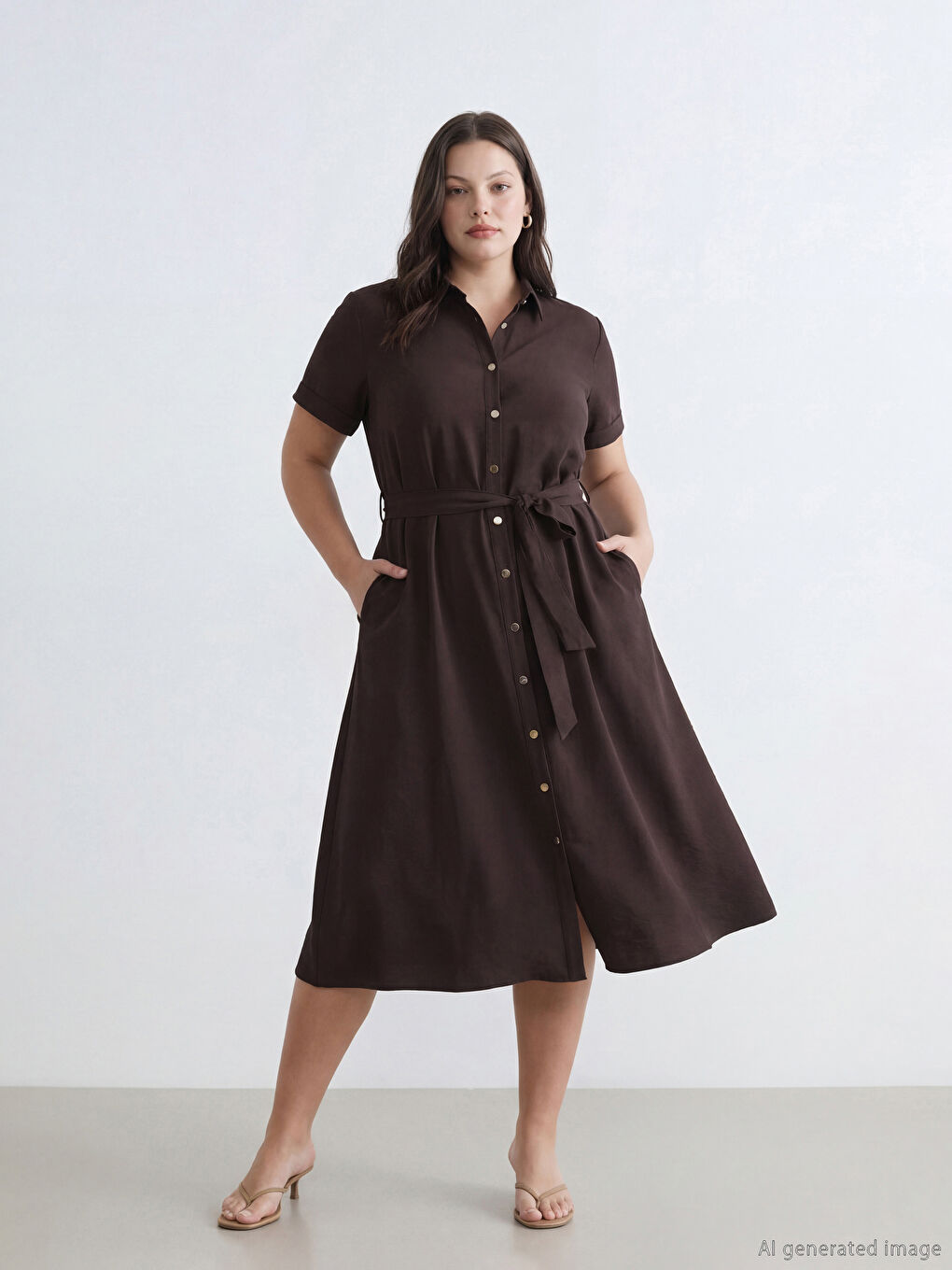 فستان قميص بحزام-1