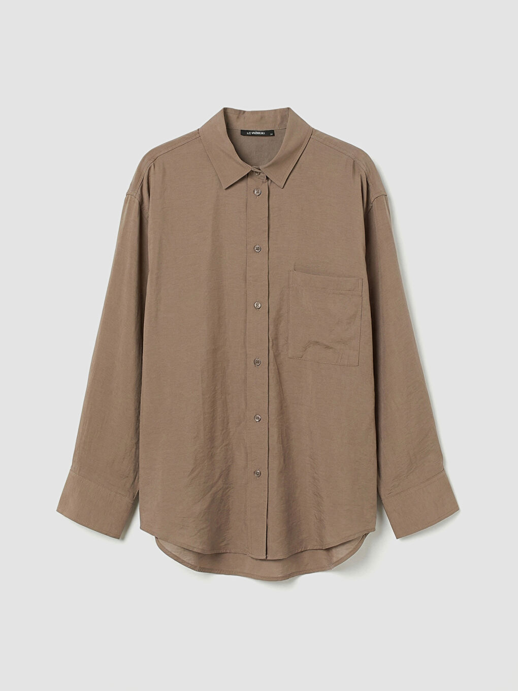 Bej Cepli Modal Karışımlı Kadın Gömlek-4