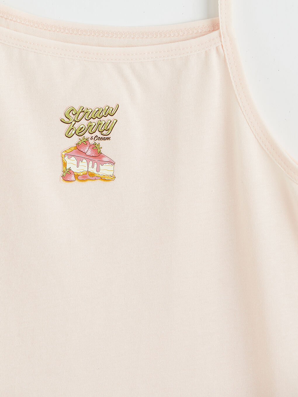 Pembe Baskılı Kız Çocuk İp Askılı Atlet-2