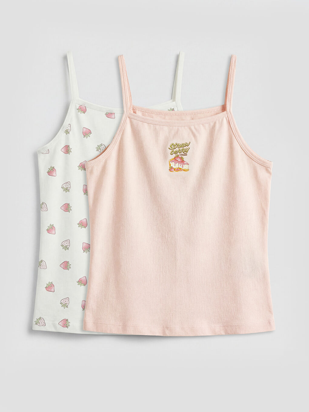 Pembe Kız Çocuk İp Askılı Atlet 2'li