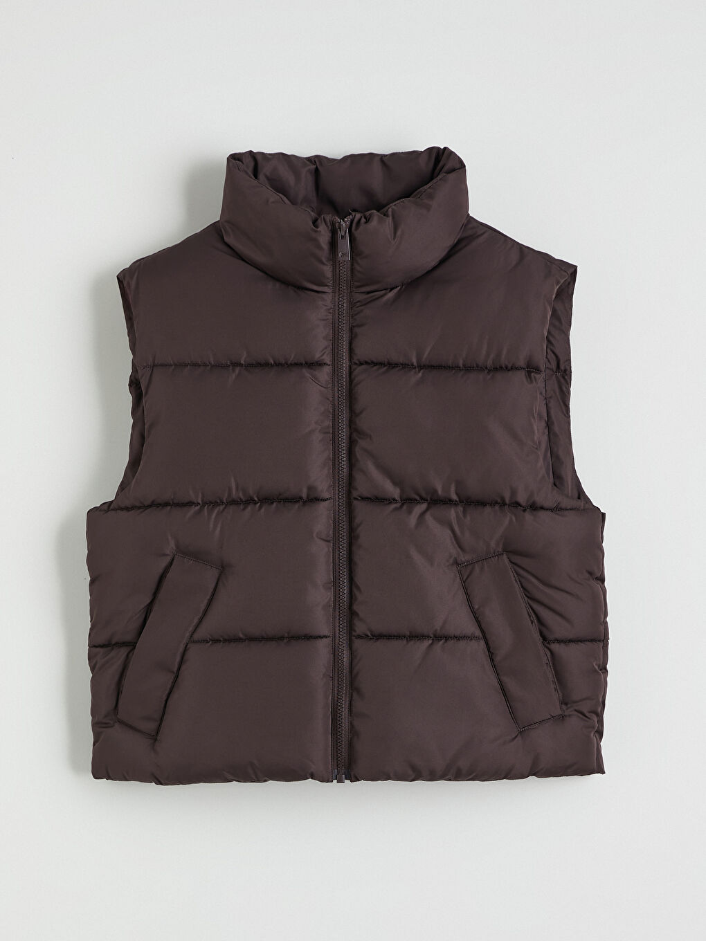 Mock Neck Women's Puffer Gilet-5