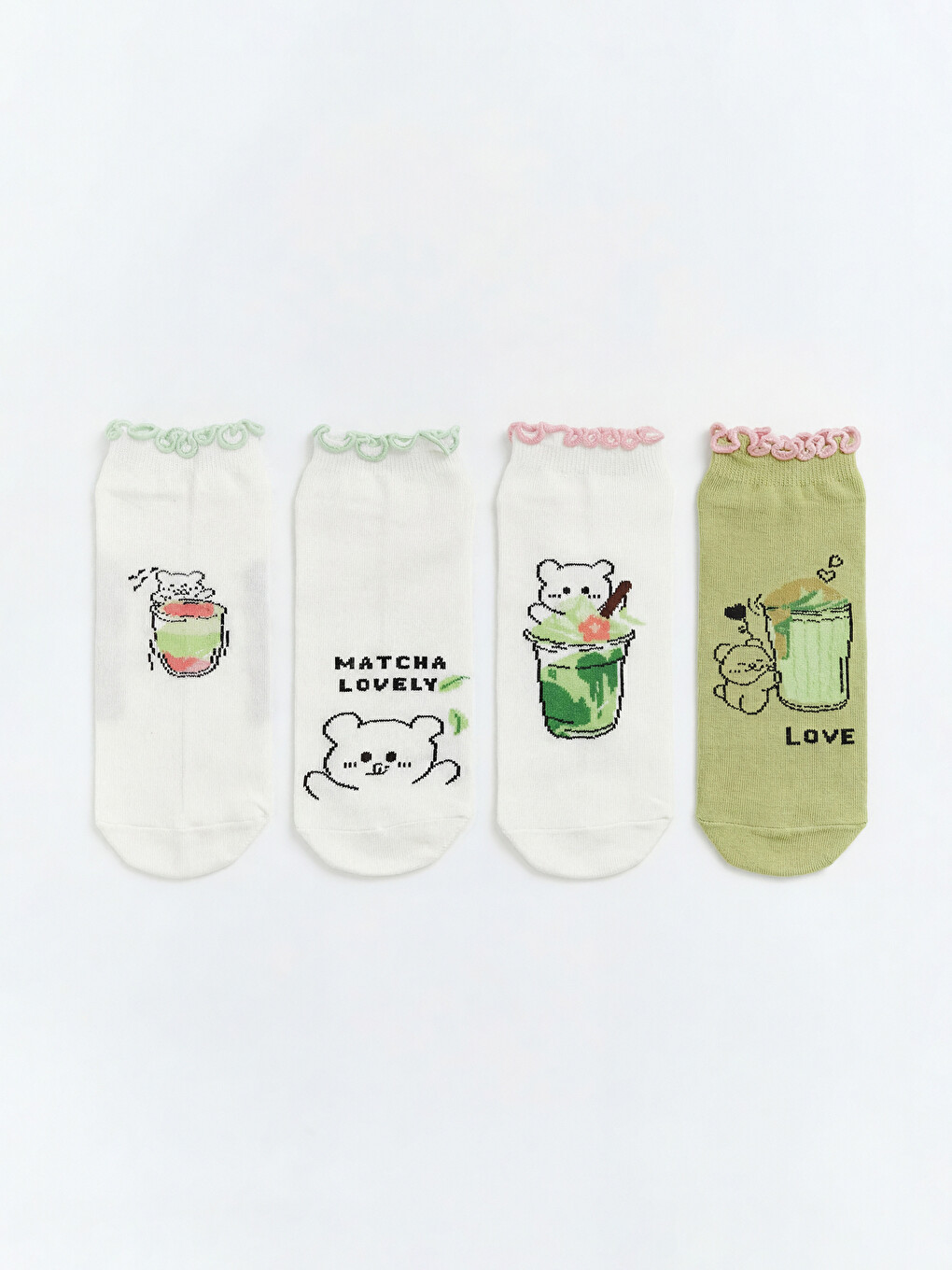 Frau Ecru Sneaker-Socken-1