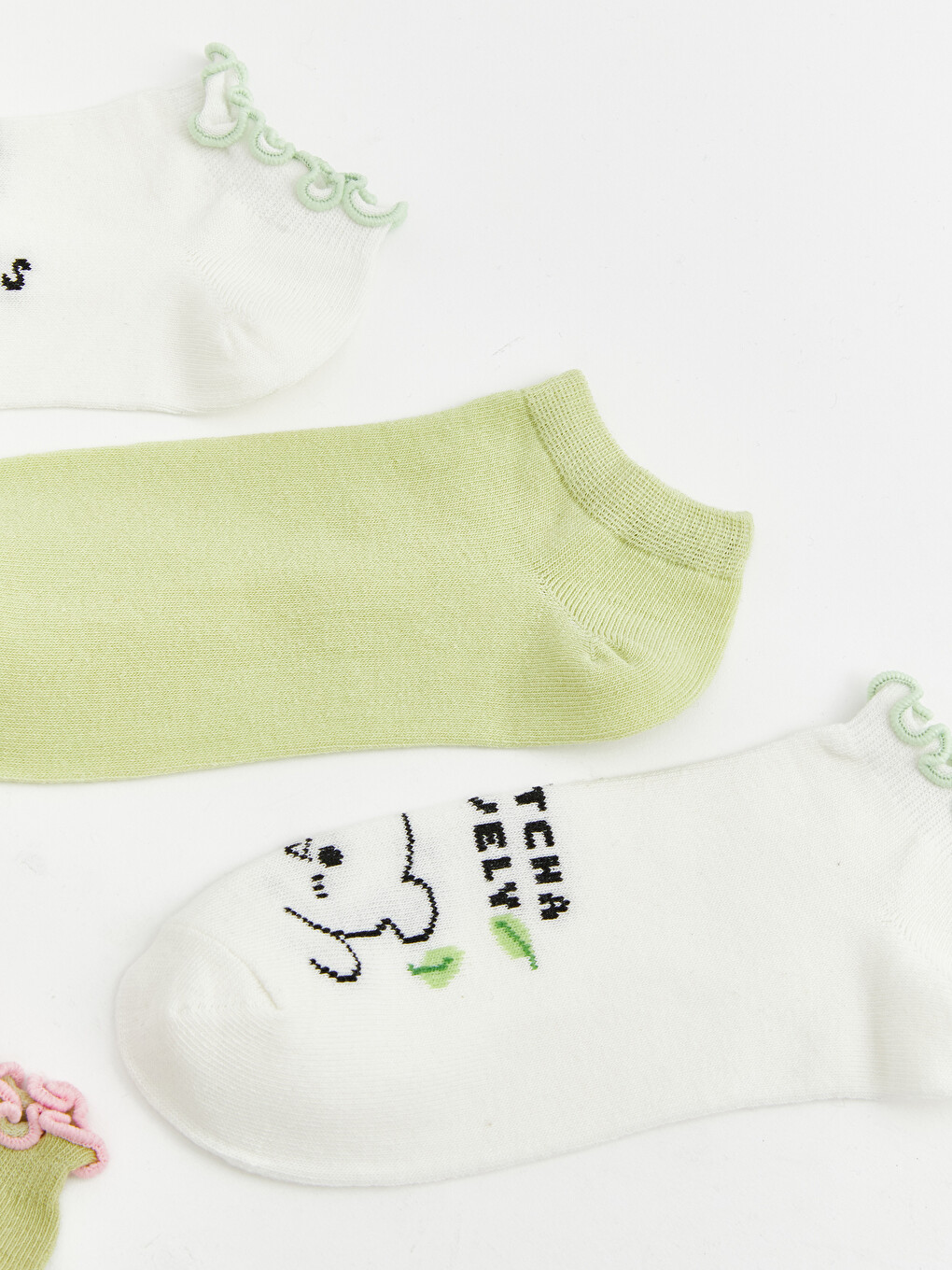 Frau Ecru Sneaker-Socken-2