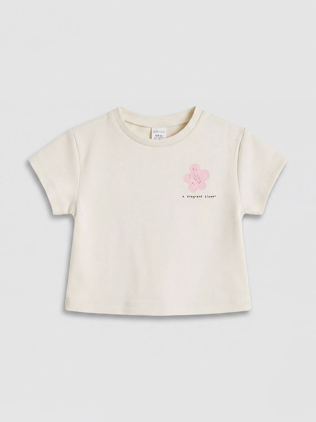 Pembe Çiçek Baskılı Kız Bebek Şortlu Takım-1