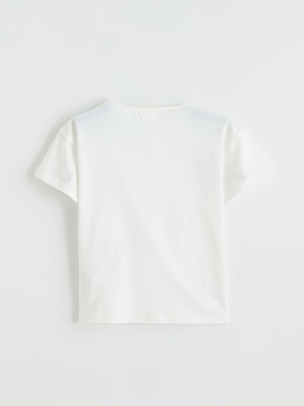 Ekru Kurdele Nakışlı Kız Çocuk Tişört-2