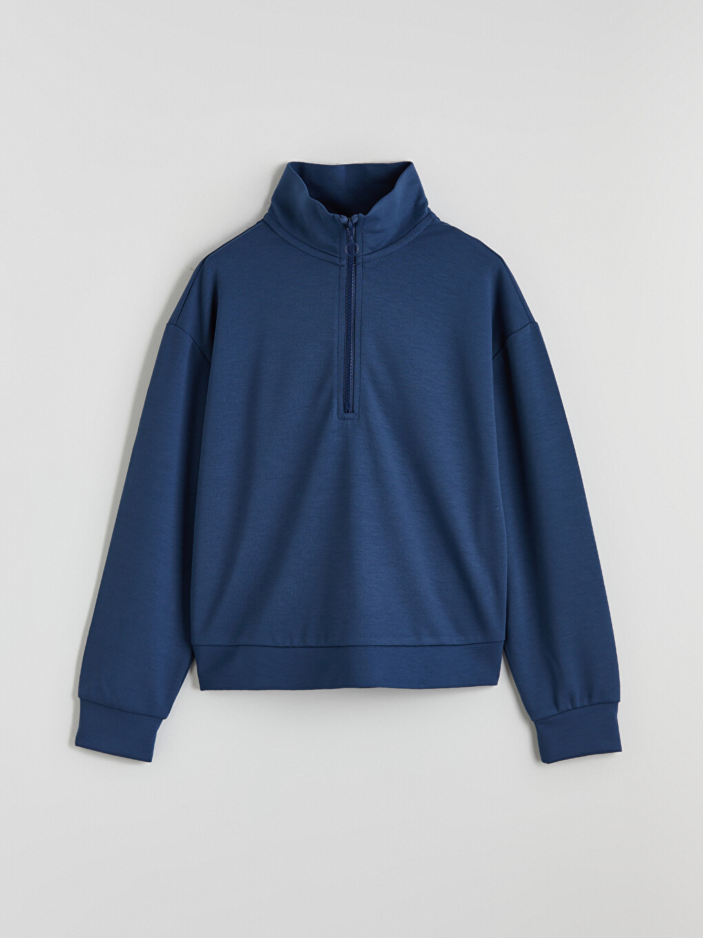 İndigo Dik Yaka Kız Çocuk Soft Touch Sweatshirt