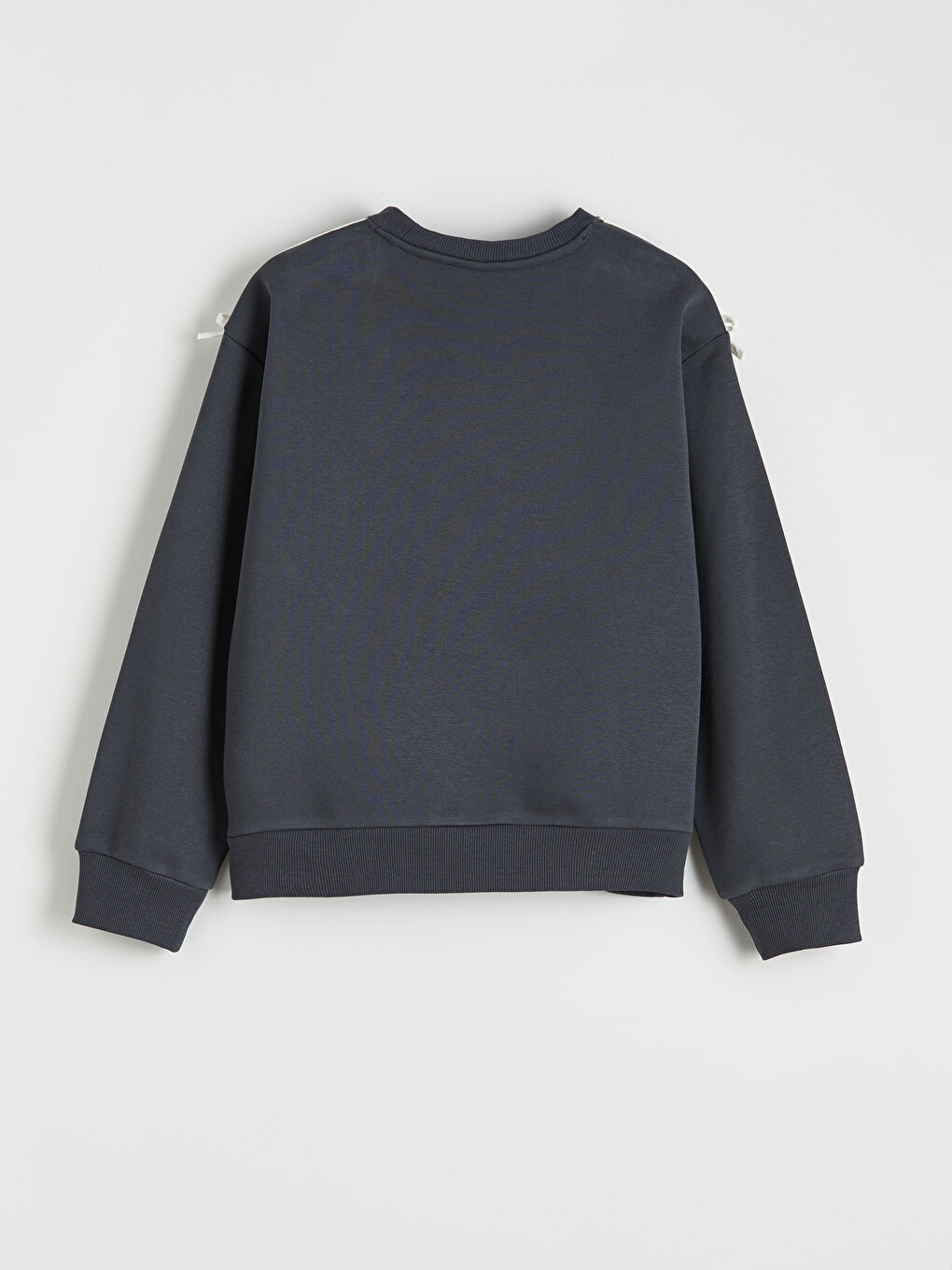 Antrasit Bisiklet Yaka Fiyonklu Kız Çocuk Sweatshirt-1