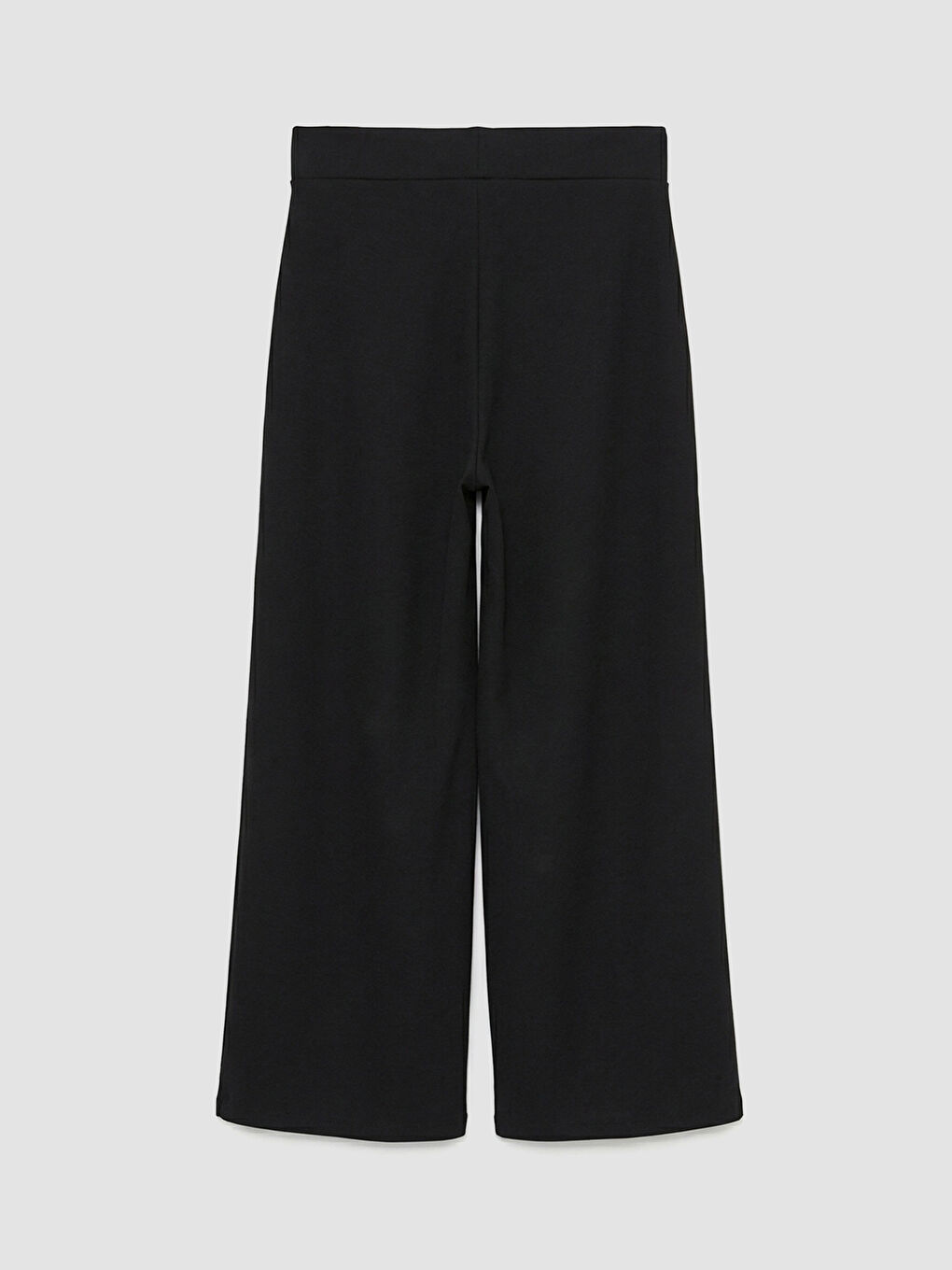 Siyah Beli Lastikli Geniş Paça Kadın Pantolon-1