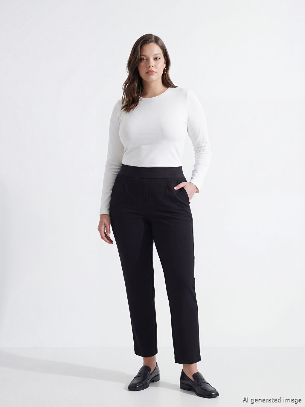 Effortless elegance meets everyday comfort in our crepe trousers with an elasticated waist.-1