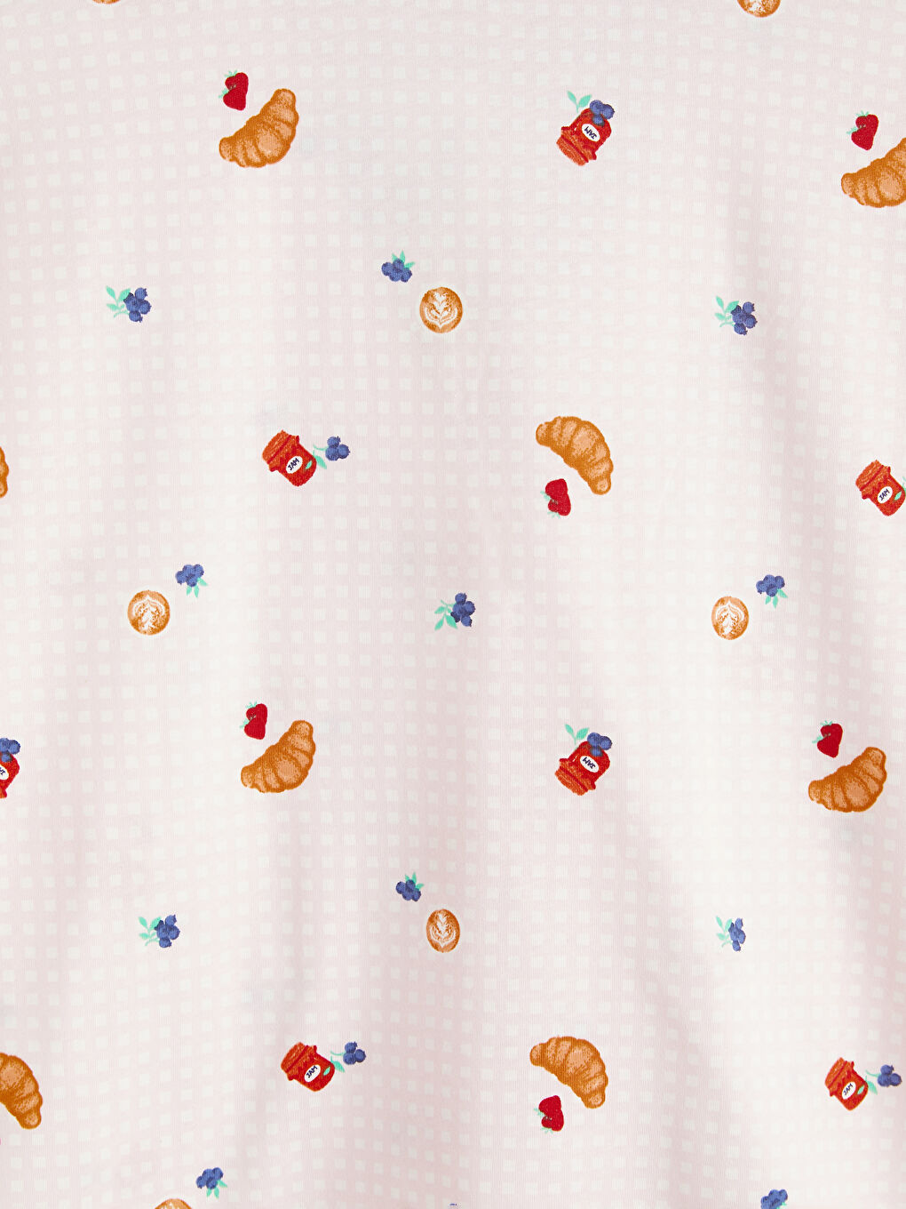 Ekru Gömlek Yaka Baskılı Kadın Şortlu Pijama Takımı-5