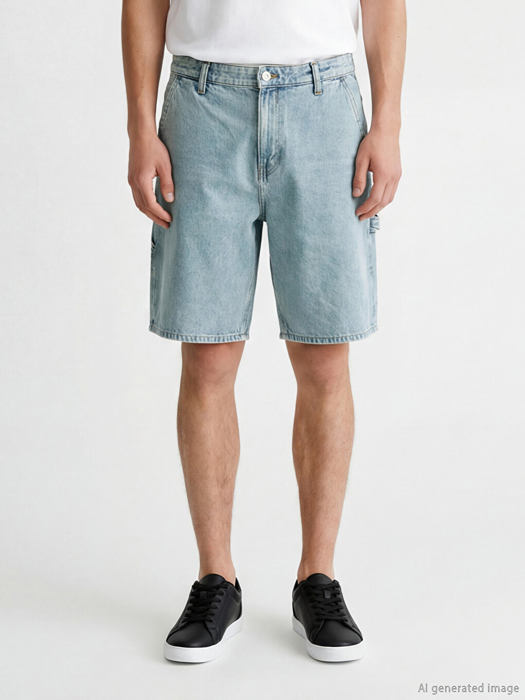 Pantaloni scurți din denim Regular Fit pentru bărbați-1