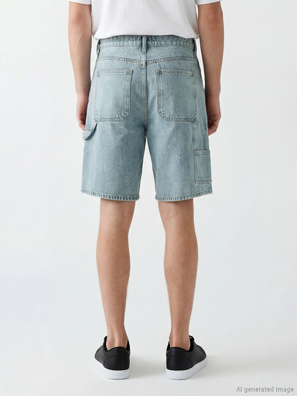 Pantaloni scurți din denim Regular Fit pentru bărbați-2