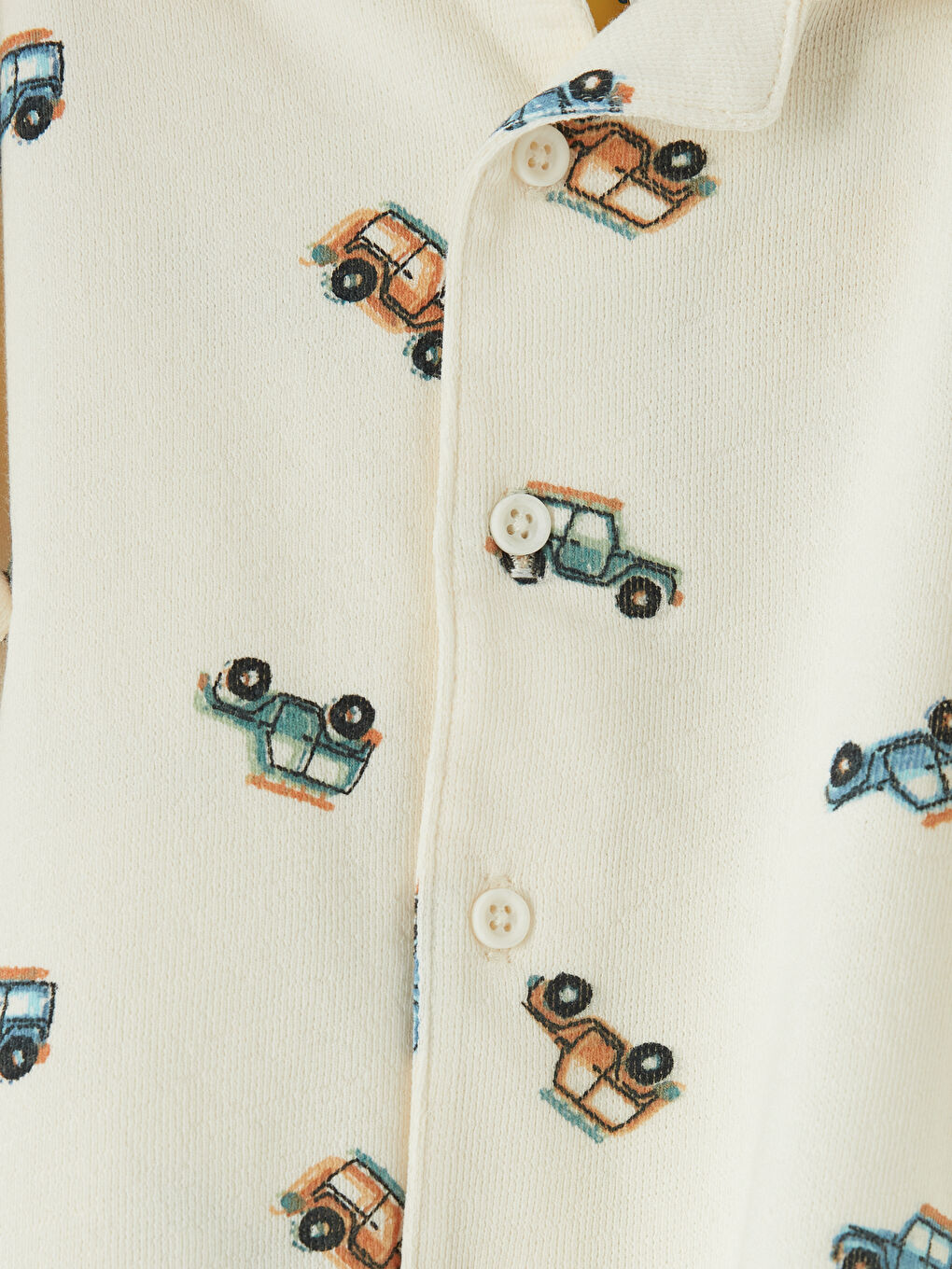 Ekru Araba Desenli Erkek Bebek Takım-3