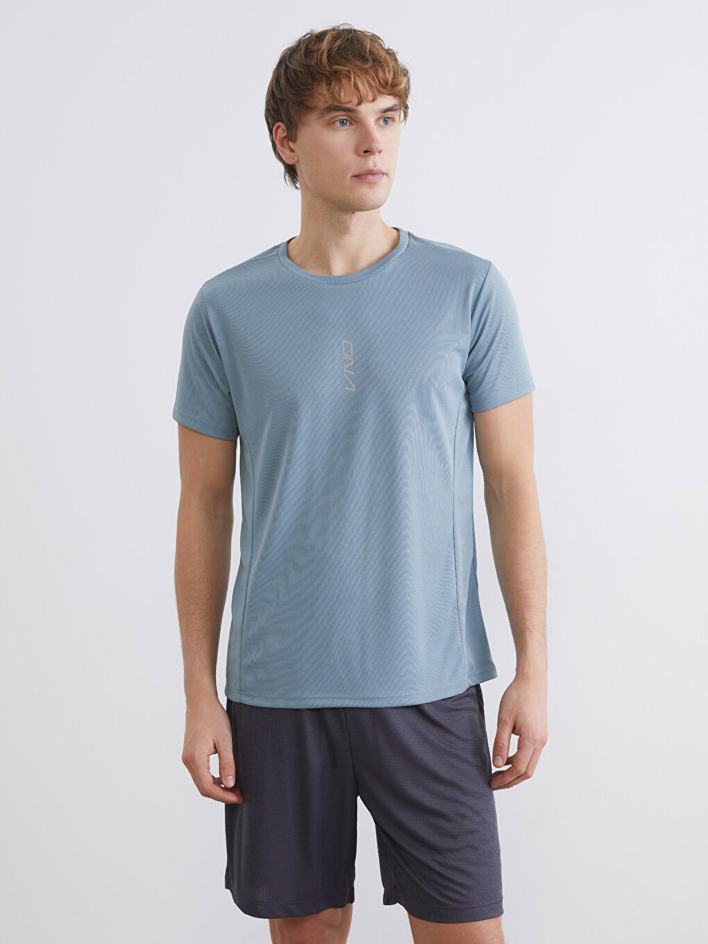 Mavi Bisiklet Yaka Erkek Spor Tişört