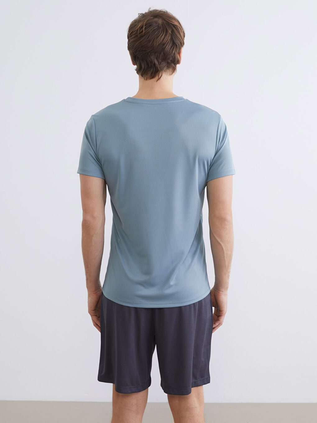 Mavi Bisiklet Yaka Erkek Spor Tişört-3