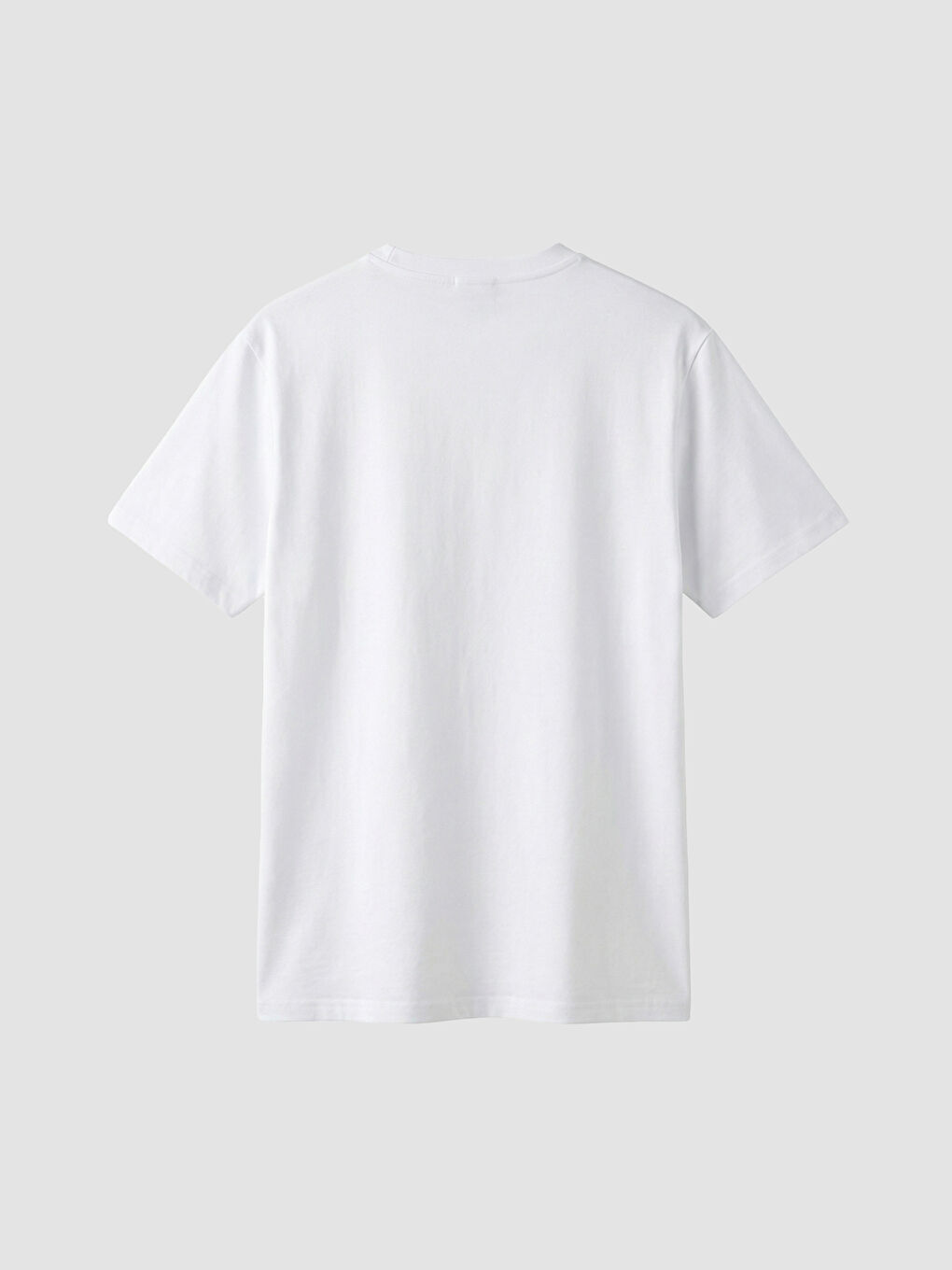 Beyaz Bisiklet Yaka Baskılı Erkek Spor Tişört-5