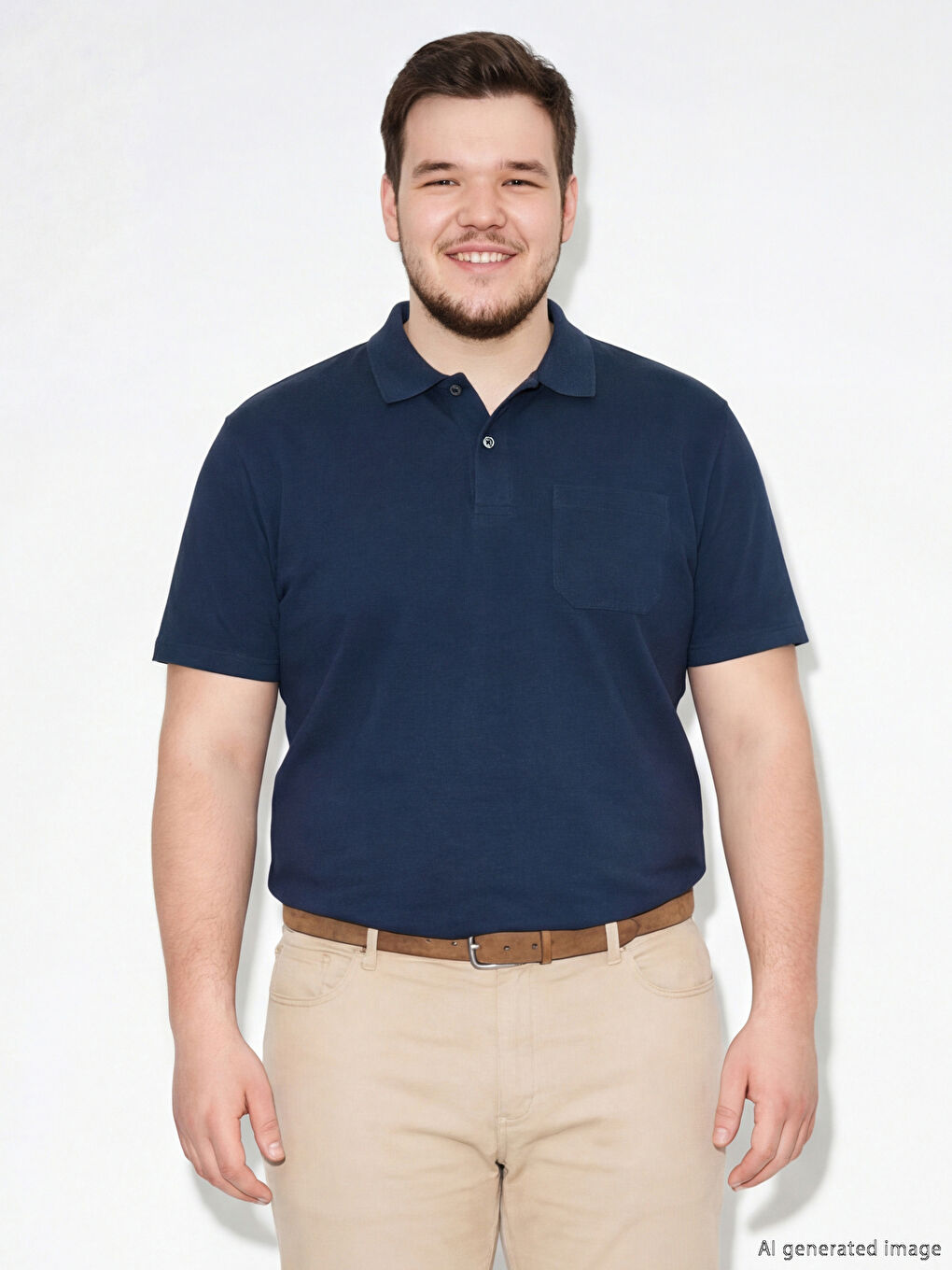 Lacivert Polo Yaka Erkek Tişört-1