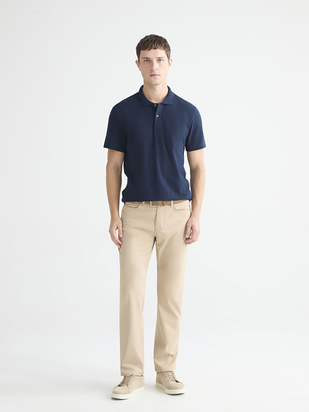 Lacivert Polo Yaka Erkek Tişört-1