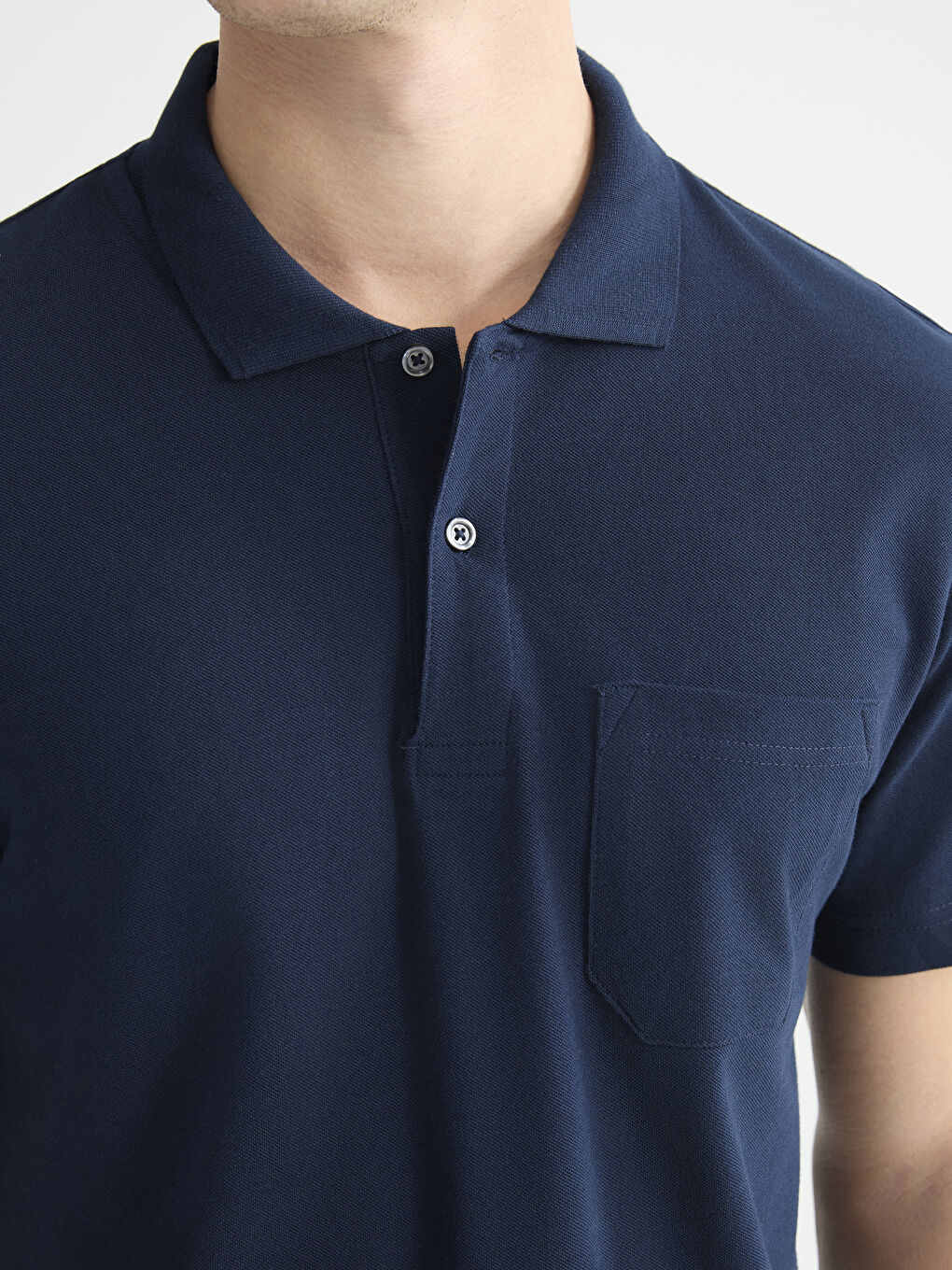 Lacivert Polo Yaka Erkek Tişört-2