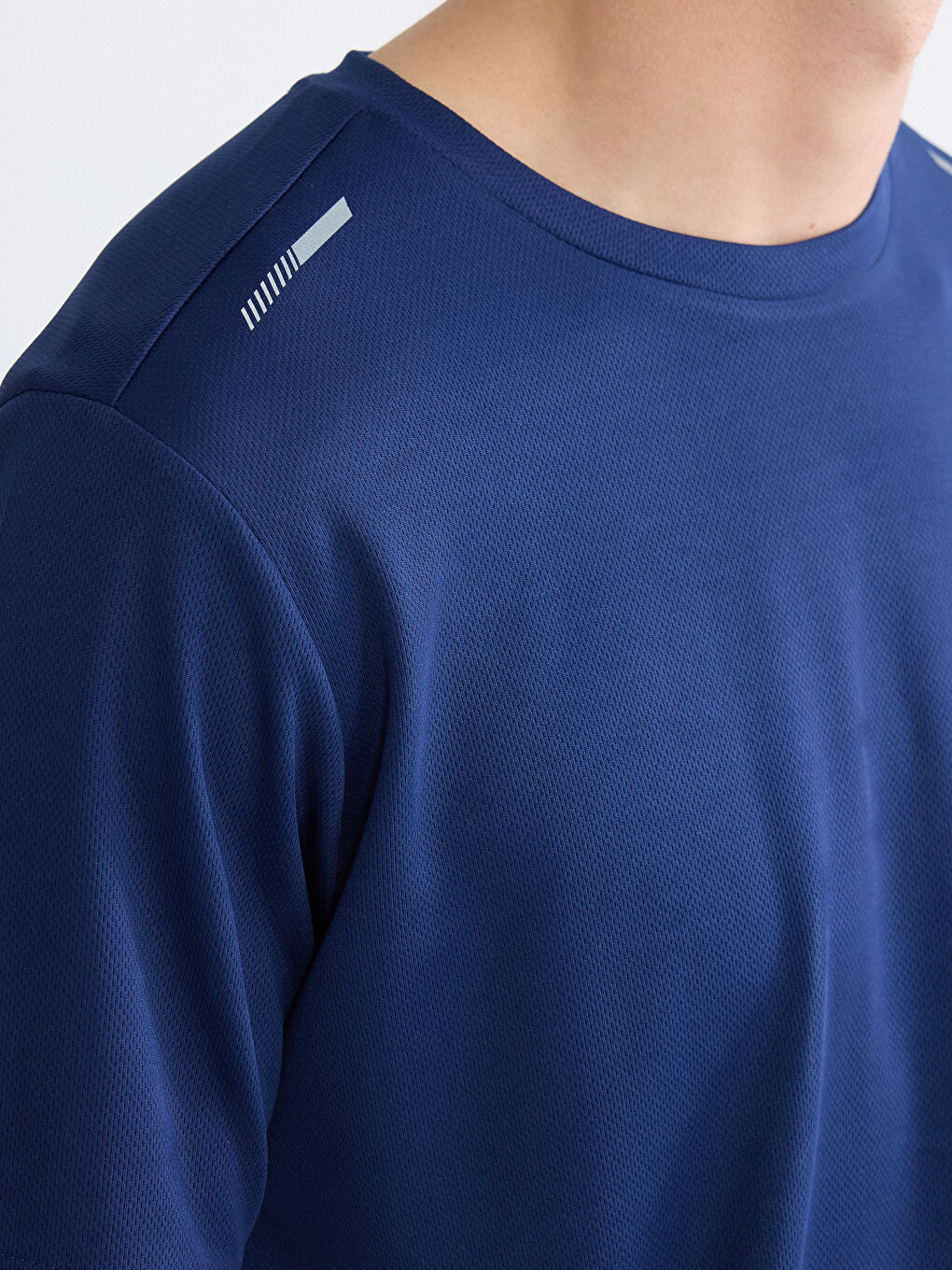 Lacivert Bisiklet Yaka Erkek Spor Tişört-2