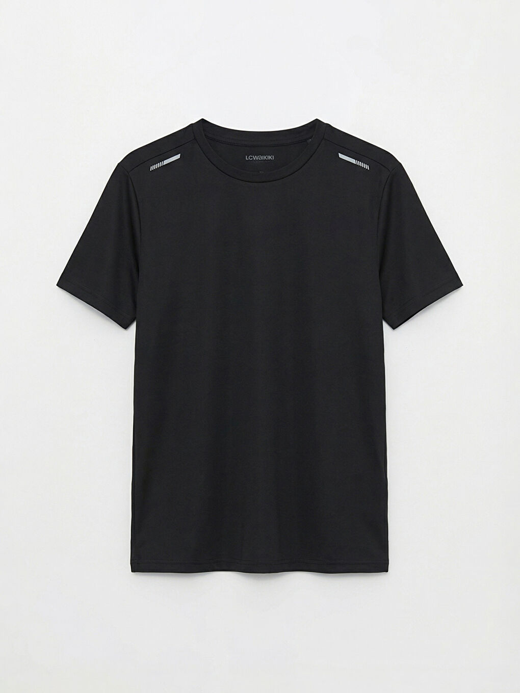 Siyah Bisiklet Yaka Erkek Spor Tişört-4