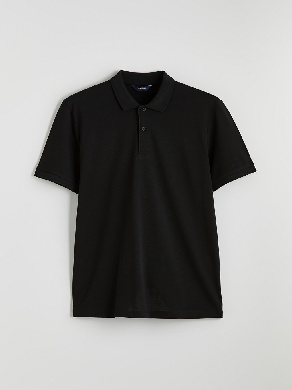 Siyah Polo Yaka  Pike Erkek Tişört-4