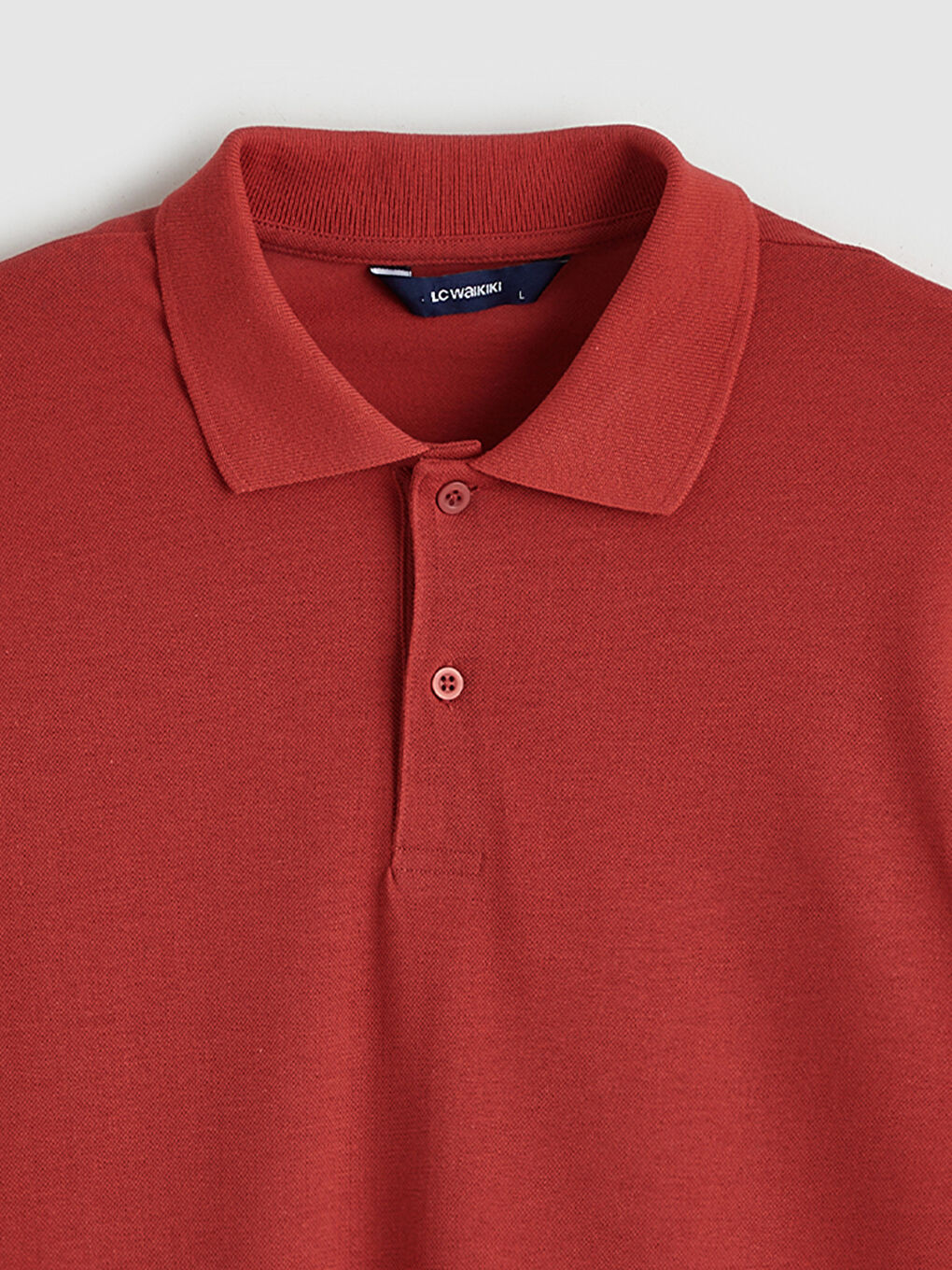 Kırmızı Polo Yaka  Pike Erkek Tişört-5