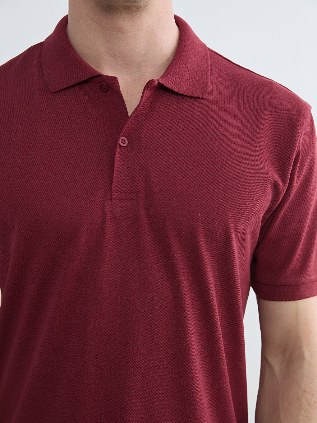 Bordo Polo Yaka Pike Erkek Tişört-2