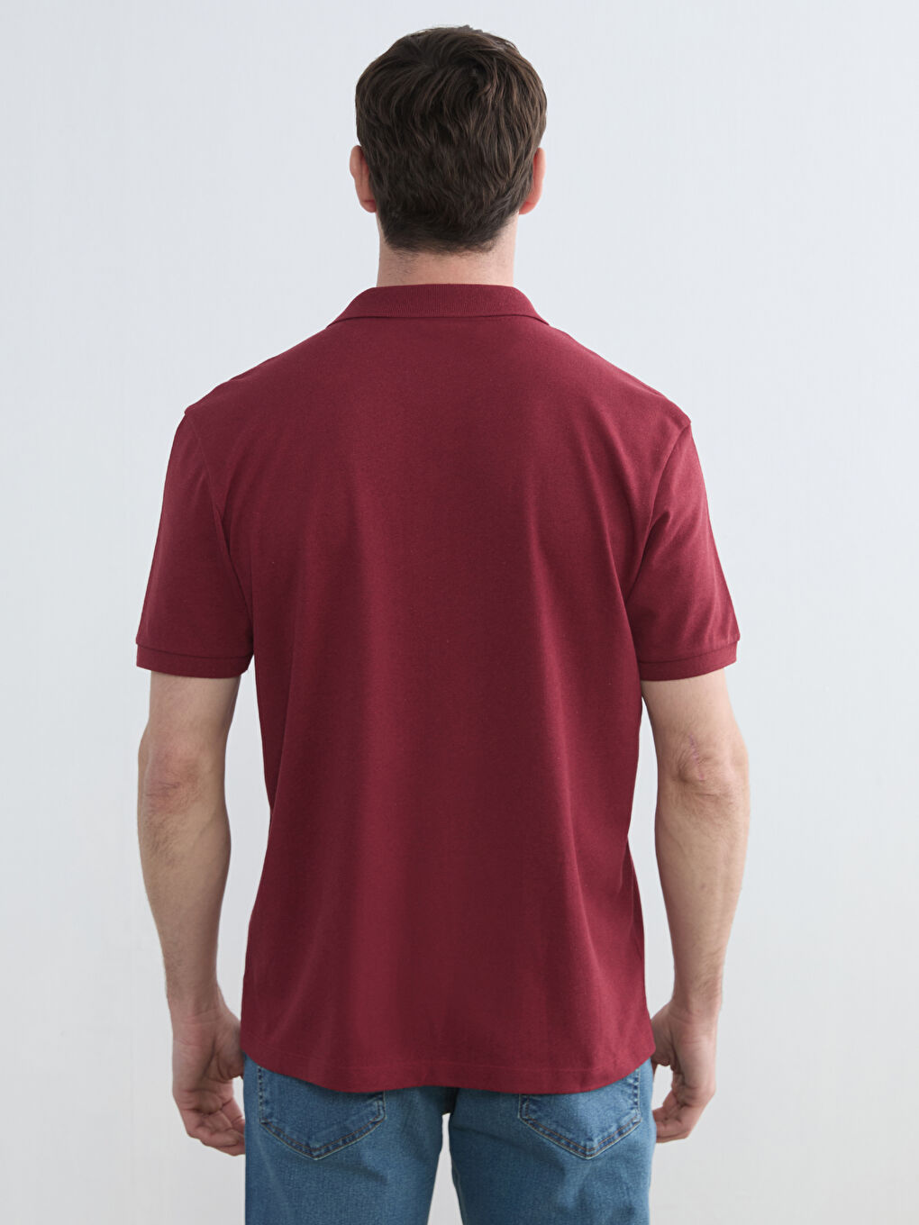 Bordo Polo Yaka Pike Erkek Tişört-3