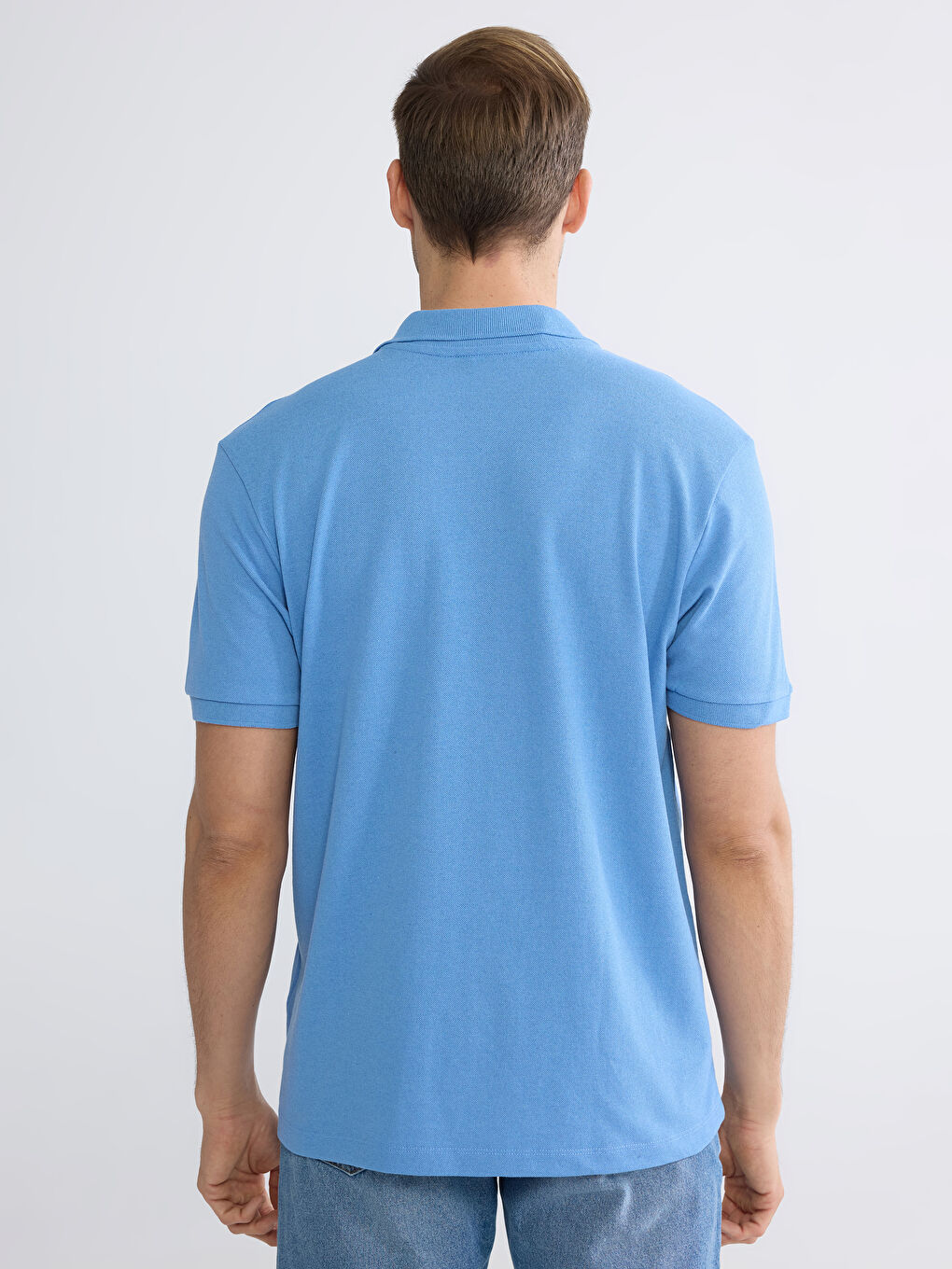 Mavi Polo Yaka Pike Erkek Tişört-3