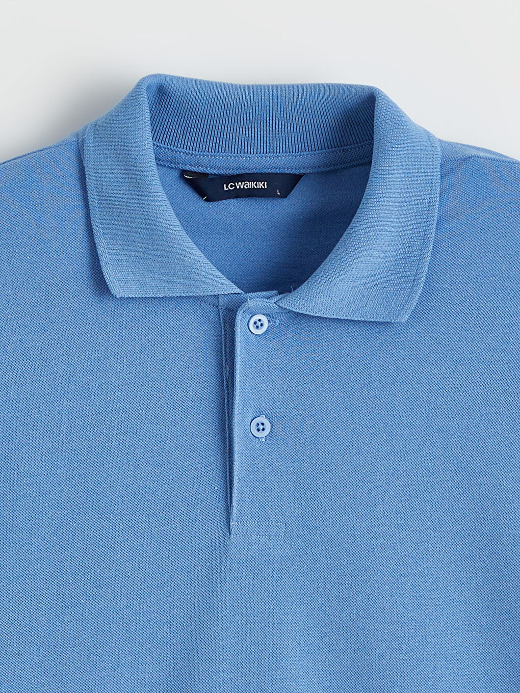 Mavi Polo Yaka Pike Erkek Tişört-5