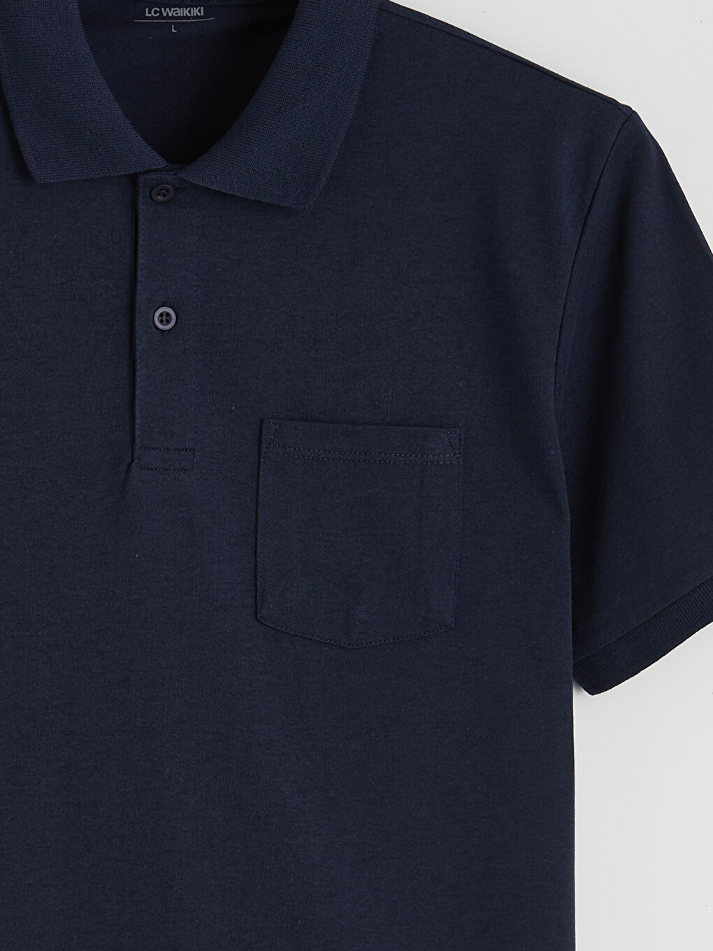 Lacivert Polo Yaka Penye Erkek Tişört-5