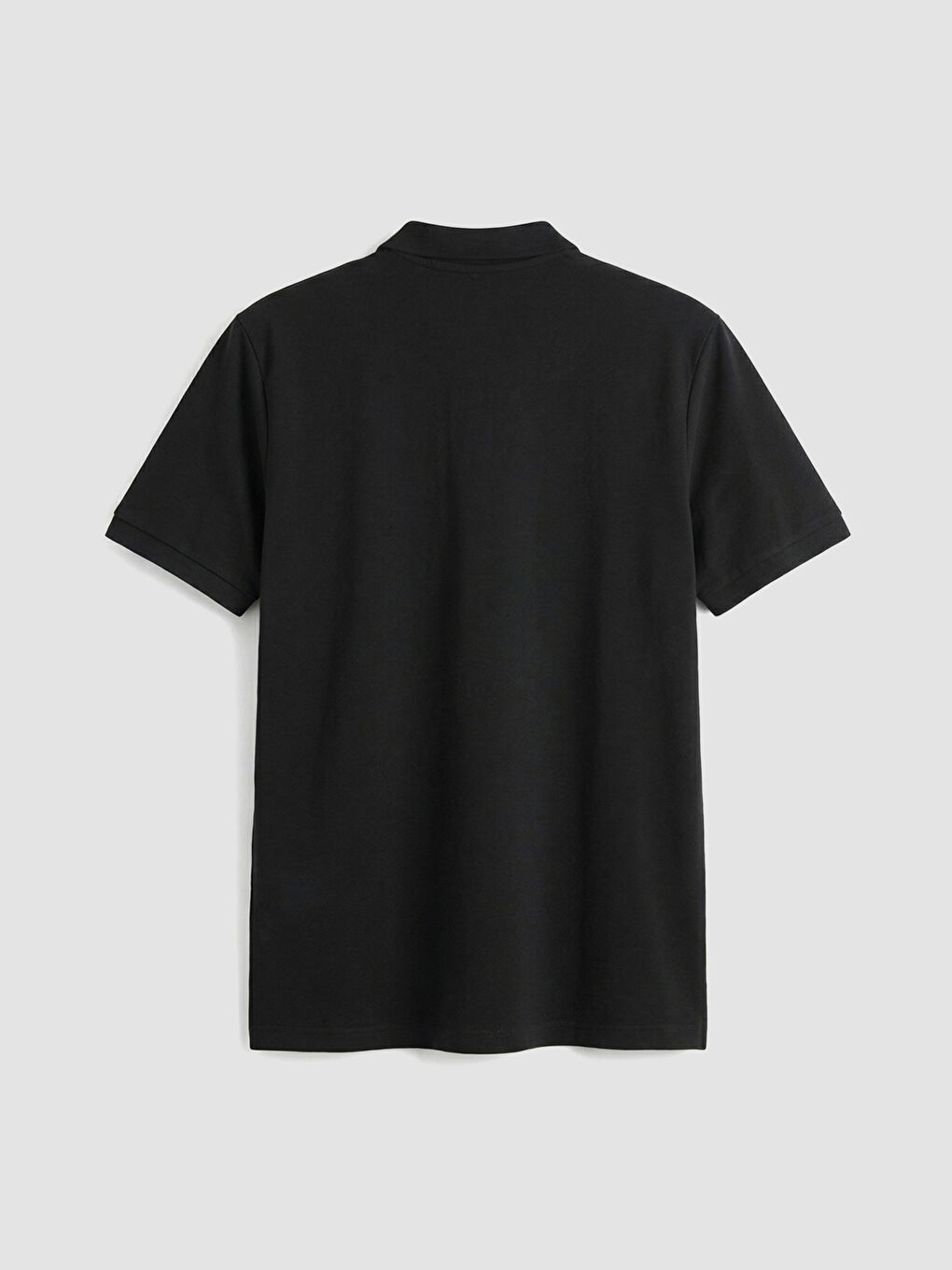 Siyah Polo Yaka Penye Erkek Tişört-5