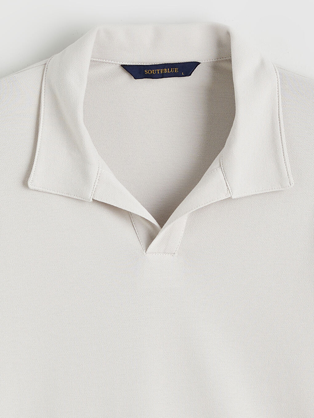 Bej Polo Yaka Pike Erkek Tişört -5