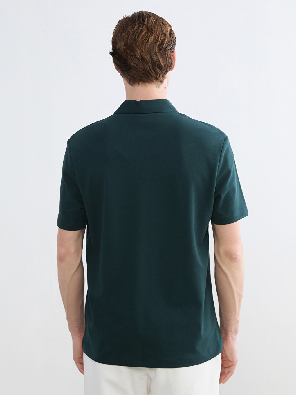 Petrol Polo Yaka Pike Erkek Tişört -3