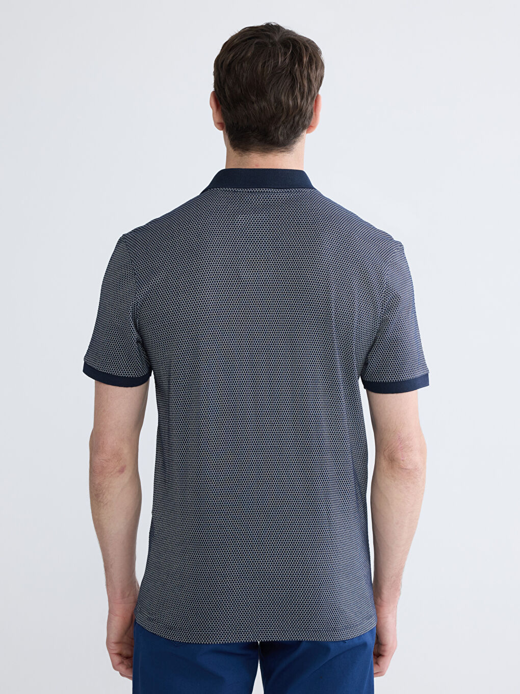 Lacivert Polo Yaka Pike Erkek Tişört-3