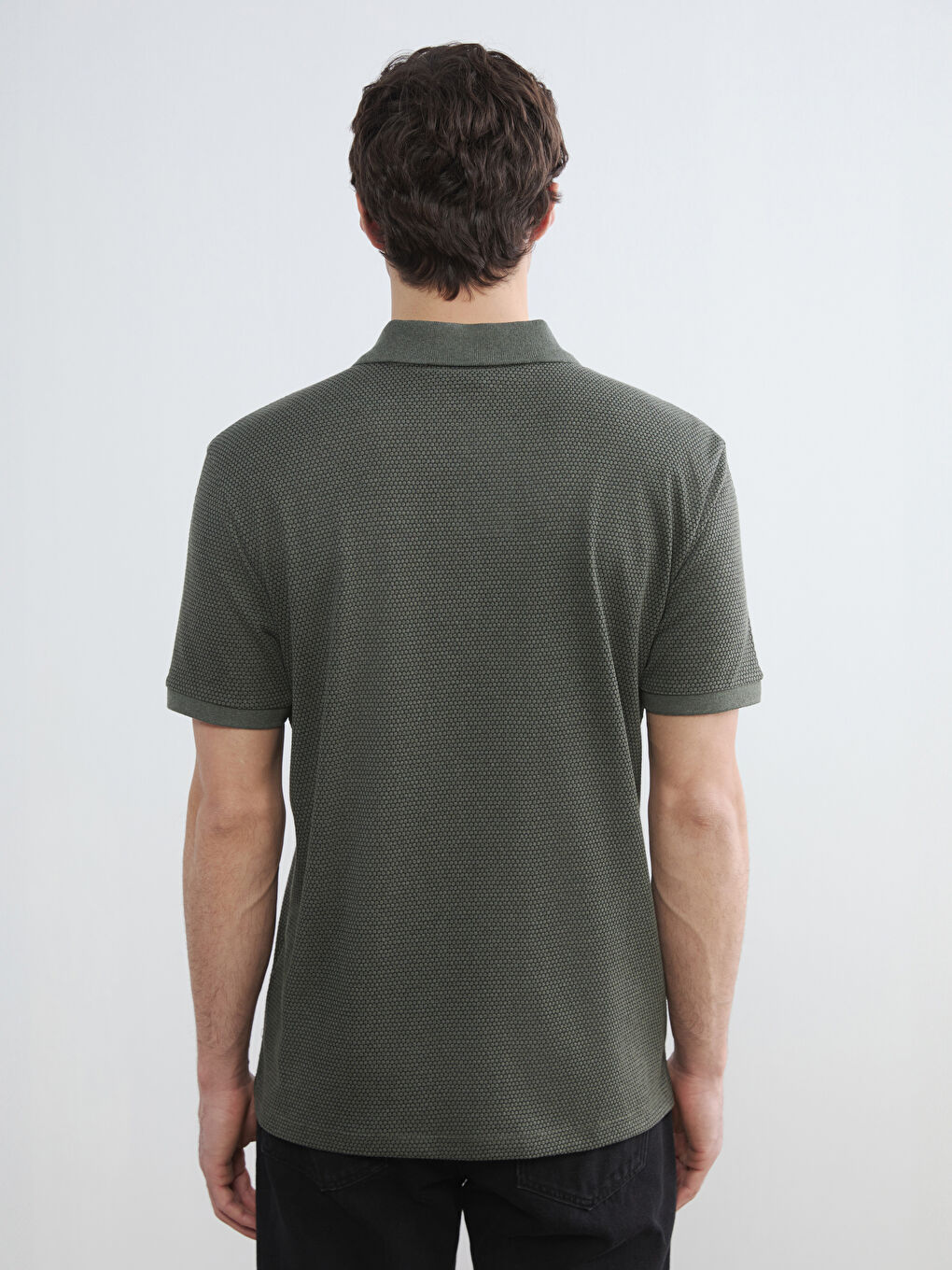 Haki Polo Yaka Pike Erkek Tişört-3