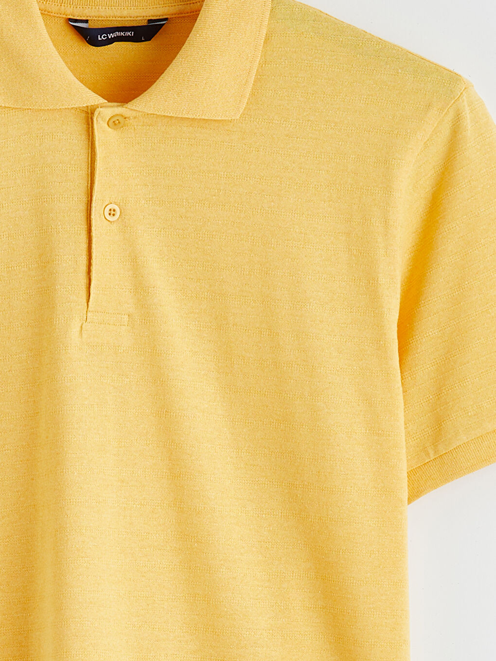Sarı Polo Yaka Pike Erkek Tişört-5